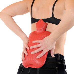 aquecendo a parte inferior das costas para dor